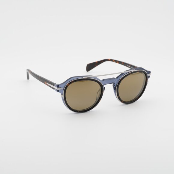 Rag & Bone RNB6006/S 0IPR VP Sunglasses Blue/Havana Square Frame, Green Lenses - Picture 7 of 9